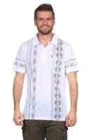 Herren Poloshirt T-Shirt Polo-Hemd Kurzarm,  Weiß L