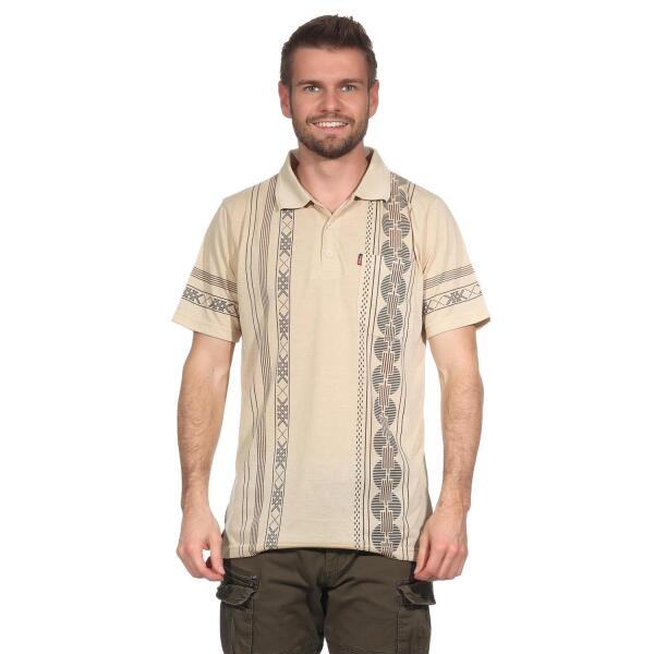 Herren Poloshirt T-Shirt Polo-Hemd Kurzarm,  Beige M