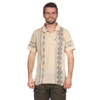 Herren Poloshirt T-Shirt Polo-Hemd Kurzarm,  Beige M