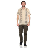 Herren Poloshirt T-Shirt Polo-Hemd Kurzarm,  Beige M