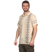 Herren Poloshirt T-Shirt Polo-Hemd Kurzarm,  Beige M