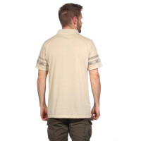 Herren Poloshirt T-Shirt Polo-Hemd Kurzarm,  Beige M