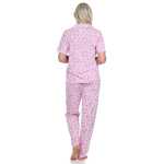 Damen Pyjama kurzarm Schlafanzug Blumenmuster Knopfleiste;