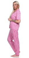 Damen Pyjama kurzarm Schlafanzug Pyjama-Set;  Pink M/38