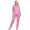 Damen Pyjama kurzarm Schlafanzug Pyjama-Set;  Pink L/40