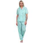 Damen Pyjama kurzarm Schlafanzug Pyjama-Set;  Grün L/40