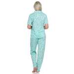 Damen Pyjama kurzarm Schlafanzug Pyjama-Set;  Grün L/40
