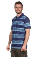 Herren Poloshirt Sommer Polo-Hemd Kurzarm gestreift, Dunkelblau M