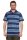Herren Poloshirt Sommer Polo-Hemd Kurzarm gestreift, Dunkelblau M