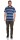 Herren Poloshirt Sommer Polo-Hemd Kurzarm gestreift, Dunkelblau M