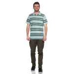 Herren Poloshirt Sommer Polo-Hemd Kurzarm gestreift, Pistazie XXL