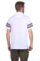 Herren Poloshirt Sommer Polo-Hemd Kurzarm gestreift, Weiß M