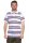 Herren Poloshirt Sommer Polo-Hemd Kurzarm gestreift, Weiß M