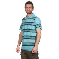 Herren Poloshirt Sommer Polo-Hemd Kurzarm gestreift, Grün M