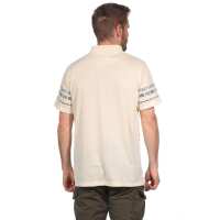 Herren Poloshirt Sommer Polo-Hemd Kurzarm mit Muster,  Beige L