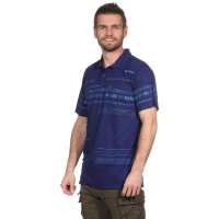 Herren Poloshirt Sommer Polo-Hemd Kurzarm mit Muster,  Dunkelblau M