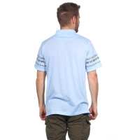 Herren Poloshirt Sommer Polo-Hemd Kurzarm mit Muster,  Hellblau M