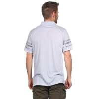 Herren Poloshirt Sommer Polo-Hemd Kurzarm mit Muster,  Hellgrau M