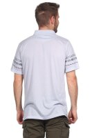 Herren Poloshirt Sommer Polo-Hemd Kurzarm mit Muster,  Hellgrau L
