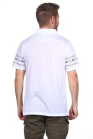 Herren Poloshirt Sommer Polo-Hemd Kurzarm mit Muster,  Weiß M