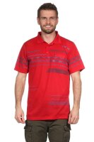 Herren Poloshirt Sommer Polo-Hemd Kurzarm mit Muster,  Rot L