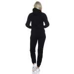Damen Jogginganzug Freizeitanzug mit Kapuzenpullover;  Schwarz/2XL/44