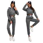 Damen Jogginganzug Freizeitanzug mit Kapuzenpullover, S M L XL