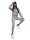Damen Jogginganzug Freizeitanzug mit Hoodie, Graumeliert L/40