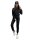Damen Jogginganzug Freizeitanzug mit Hoodie, Schwarz S/36