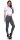 Damen Basic Leggings,  Zebra, Grau-Schwarz/S/36