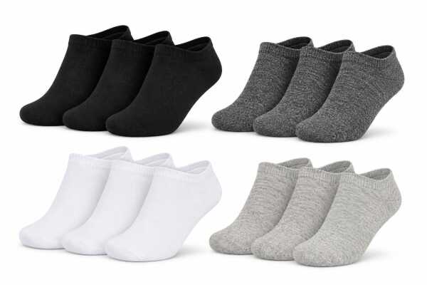 Sneaker-Socken 12 Paar Herren Damen Baumwolle Füßlinge Kurzsocken