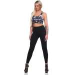 Damen Leggings Schwarz Lang Stretch Freizeit Fitness XS-2XL