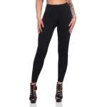 Damen Leggings Schwarz Lang Stretch Freizeit Fitness XS-2XL