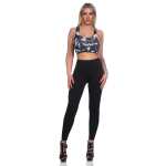 Damen Leggings Schwarz Lang Stretch Freizeit Fitness XS-2XL