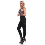 Damen Leggings Schwarz Lang Stretch Freizeit Fitness XS-2XL