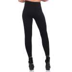 Damen Leggings Schwarz Lang Stretch Freizeit Fitness XS-2XL