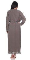 Damen langes Kimono Nachtmantel Seidenrobe Morgenmantel; Cappuccino/S/M/L