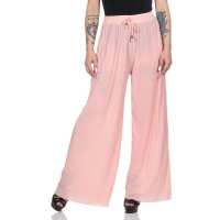 Damen Sommer Chiffon Hose Sommer Strandhose Lässig Rosa S/M