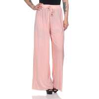 Damen Sommer Chiffon Hose Sommer Strandhose Lässig Rosa S/M