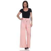 Damen Sommer Chiffon Hose Sommer Strandhose Lässig Rosa S/M