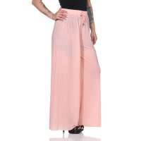Damen Sommer Chiffon Hose Sommer Strandhose Lässig Rosa S/M