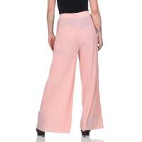 Damen Sommer Chiffon Hose Sommer Strandhose Lässig Rosa S/M