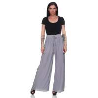 Damen Sommer Chiffon Hose Sommer Strandhose Lässig Grau L/XL