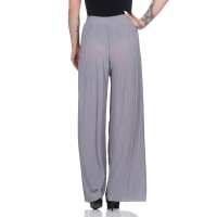Damen Sommer Chiffon Hose Sommer Strandhose Lässig Grau L/XL