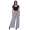 Damen Sommer Chiffon Hose Sommer Strandhose Lässig Grau L/XL