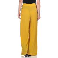 Damen Sommer Chiffon Hose Sommer Strandhose Lässig Senf S/M