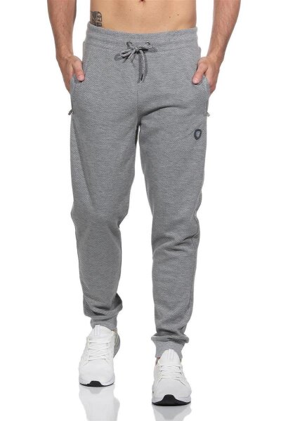 Herren Jogginghose Freizeithose mit Taschen Sport-Hose GYM,  Grau L