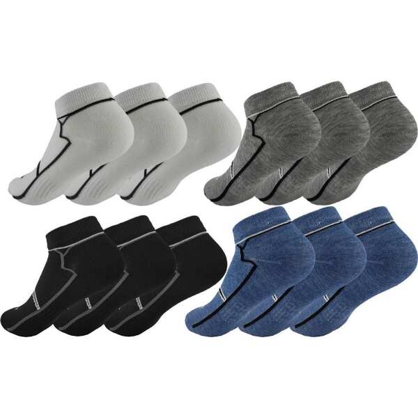 12 Paar Kinder Sneaker Jungen & Mädchen Socken Baumwolle, 12 Paar, Mix4 23-26