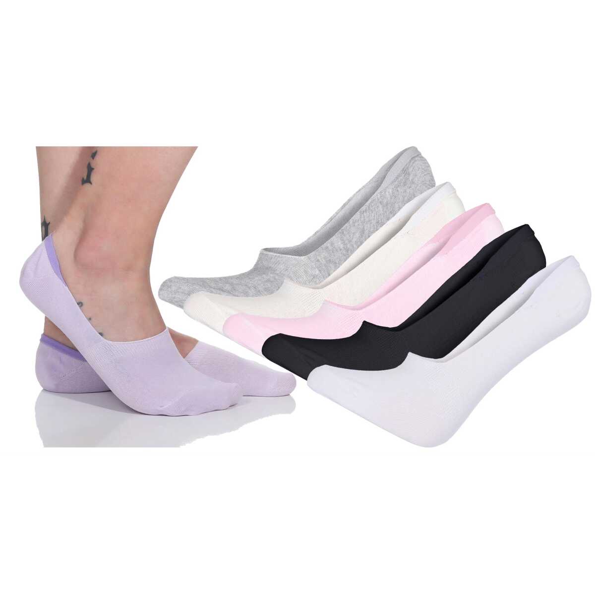 Footstar Kurzsocken Damen & Herren Ftness Sneaker Socken  6 Paar  Mesh Strick White