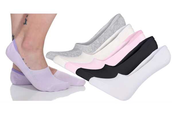 6 12 Paar Damen Füßlinge Ballerina Unsichtbare Sneaker Sport Socken mit Rutschfest Silikon,